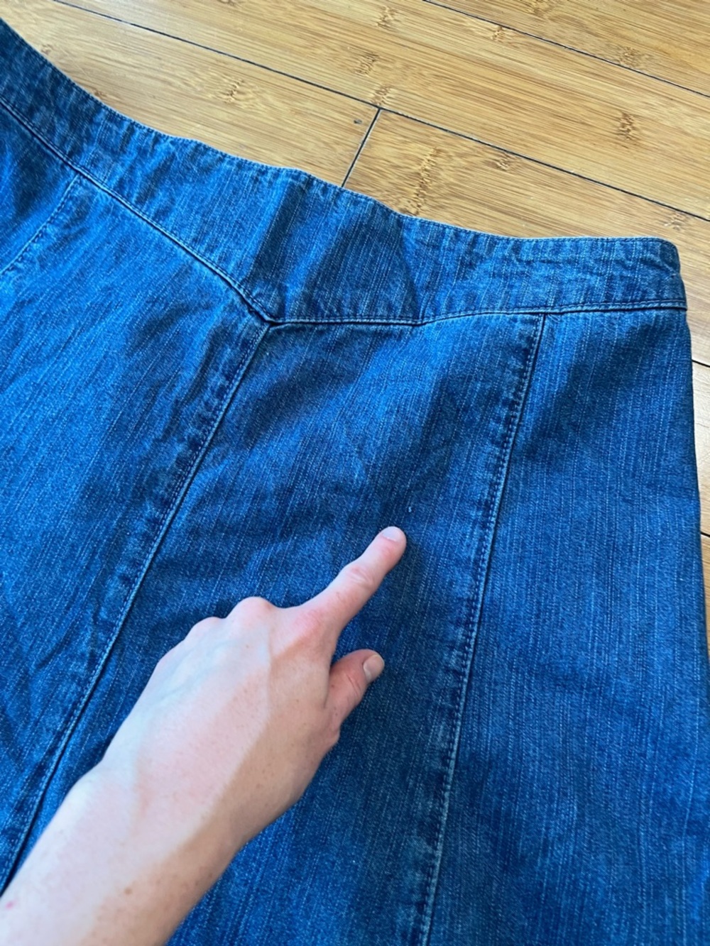 Vintage Chadwicks Classic Deep Blue Western Denim A-Line Skirt - Picture 12 of 13